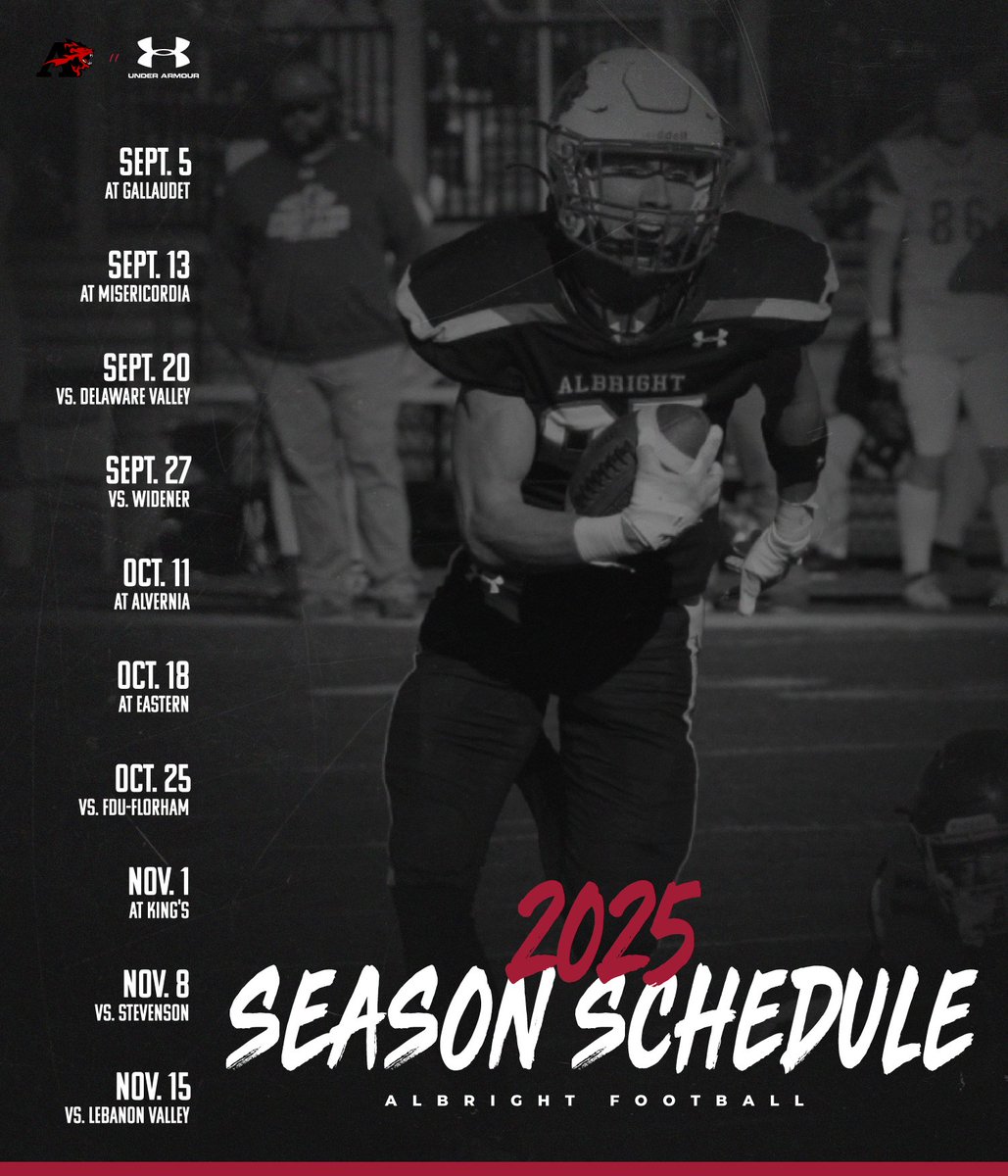 Albright Lions (@albrightlions) on Twitter photo Play by play. Game by game. The <a href="/Albright_FBall/">Albright Football</a> schedule is here and they're ready to hit the ground running 🏈🔥 Play by play. Game by game. The <a href="/Albright_FBall/">Albright Football</a> schedule is here and they're ready to hit the ground running 🏈🔥