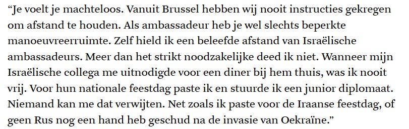 Diplomaat Jozef Smets verklaarde in een interview dat hij altijd uitgesproken anti-Israëlische opvattingen heeft gehad. Tijdens zijn carrière als diplomaat hield hij bewust afstand van de Israëlische ambassadeurs. Het is verontrustend dat steeds opnieuw dezelfde eenzijdige
