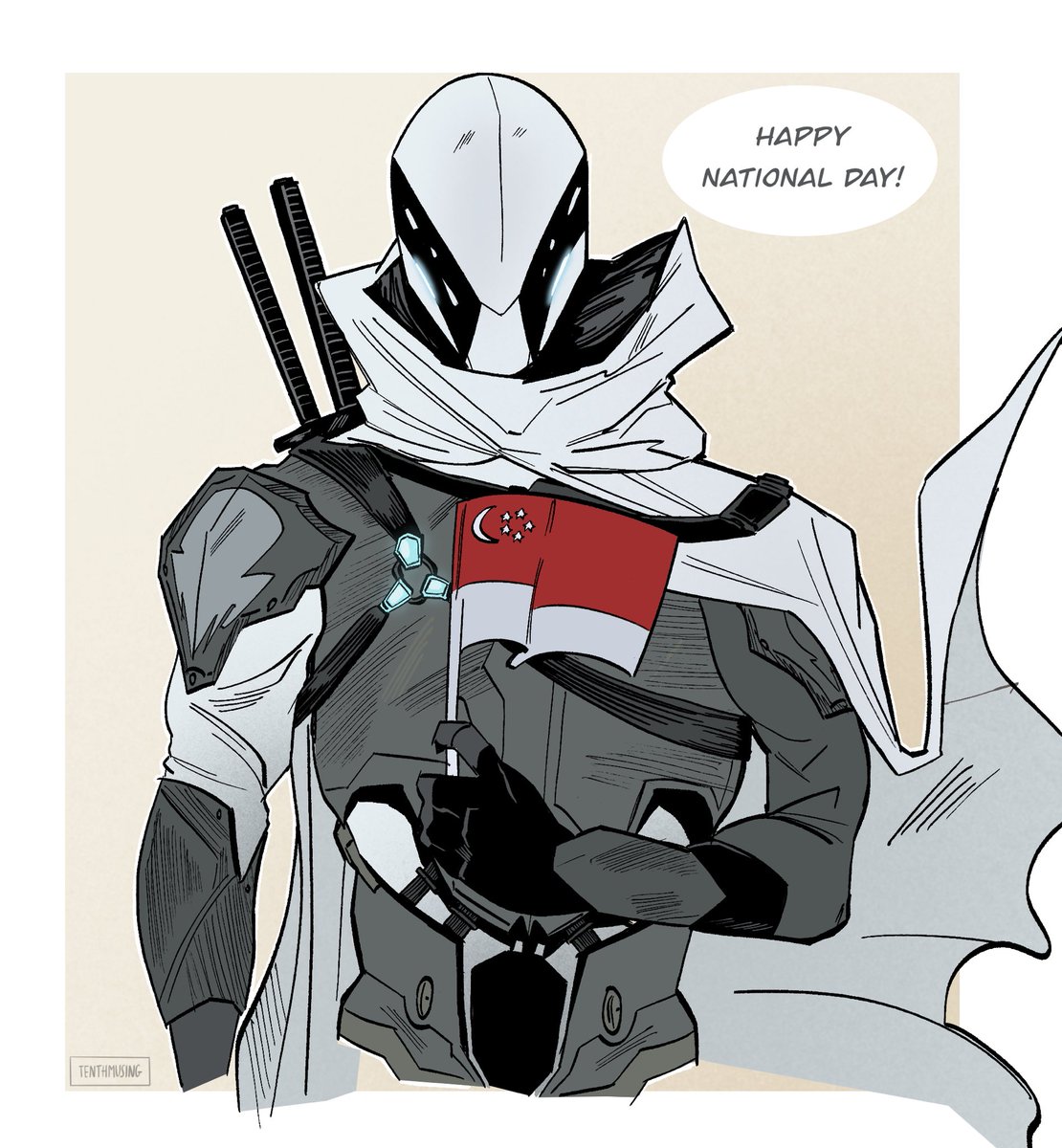 tenthmusing's tweet image. he says majulah singapura #ghostmaker