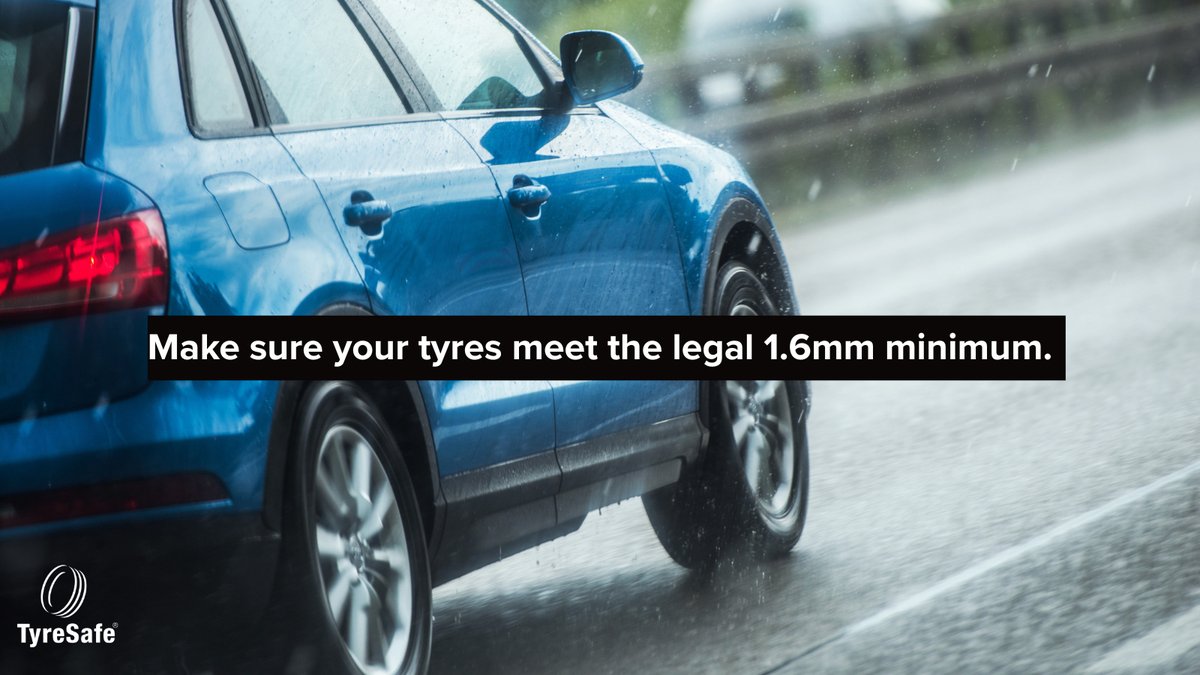 Tread depth matters especially in wet weather. Make sure your tyres meet the legal 1.6mm minimum. #GripMatters #TreadMatters #CheckTyres #TyreSafety