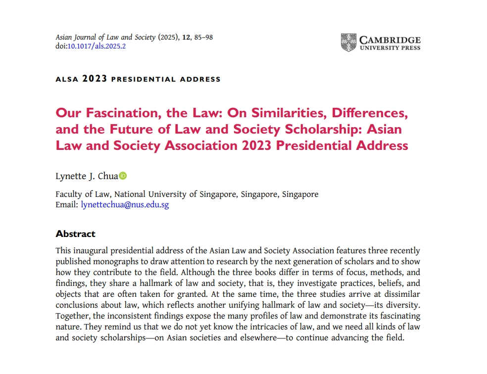 Asian Journal of Law and Society tweet media