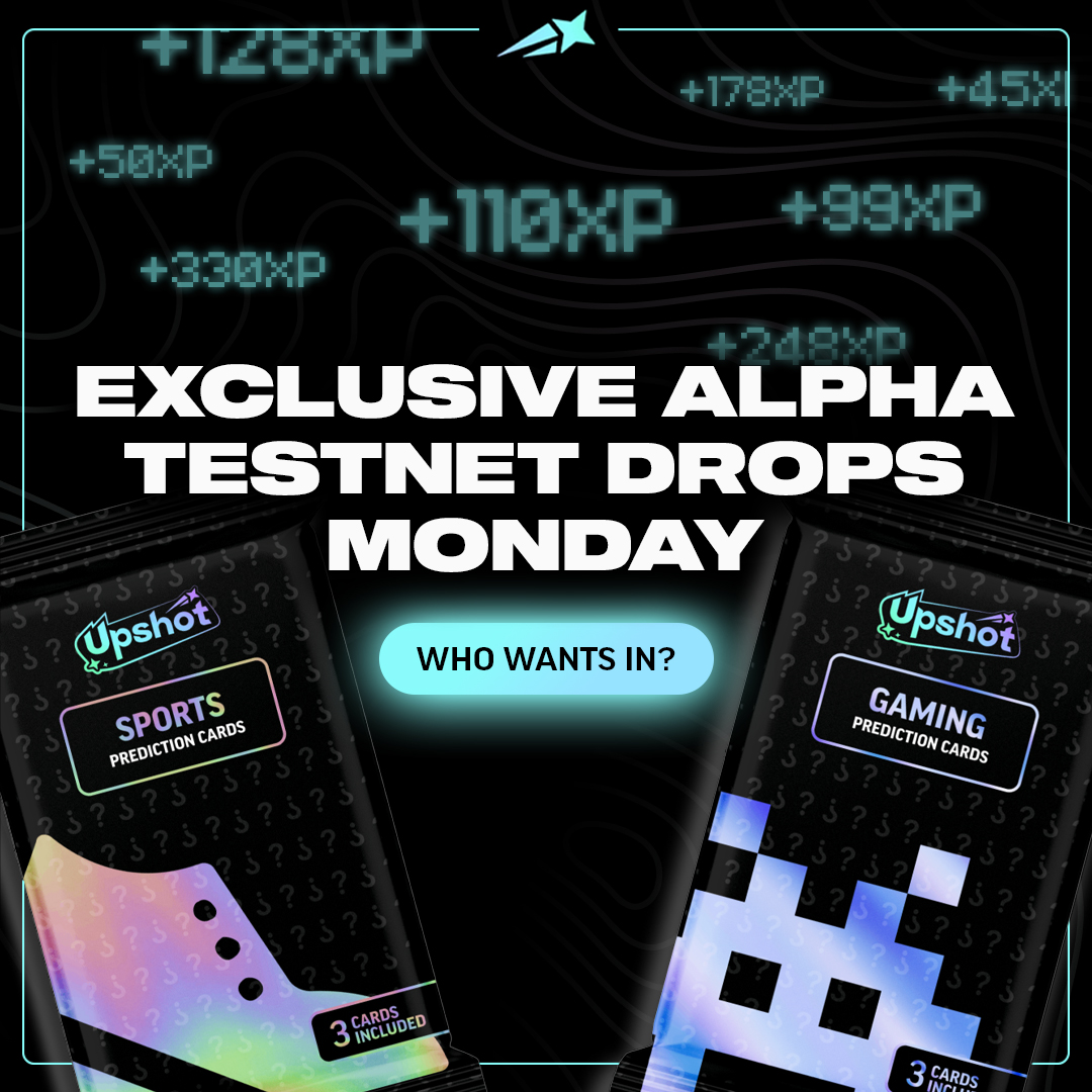 The wait is almost over.

Exclusive access to our invite-only Testnet drops Monday for Discord Shot Callers 👀

- Priority access
- XP boosts
- Daily Credits
- Bonus packs

It pays to be early.

Want in next? Join the waitlist👇
upshotcards.typeform.com/apply