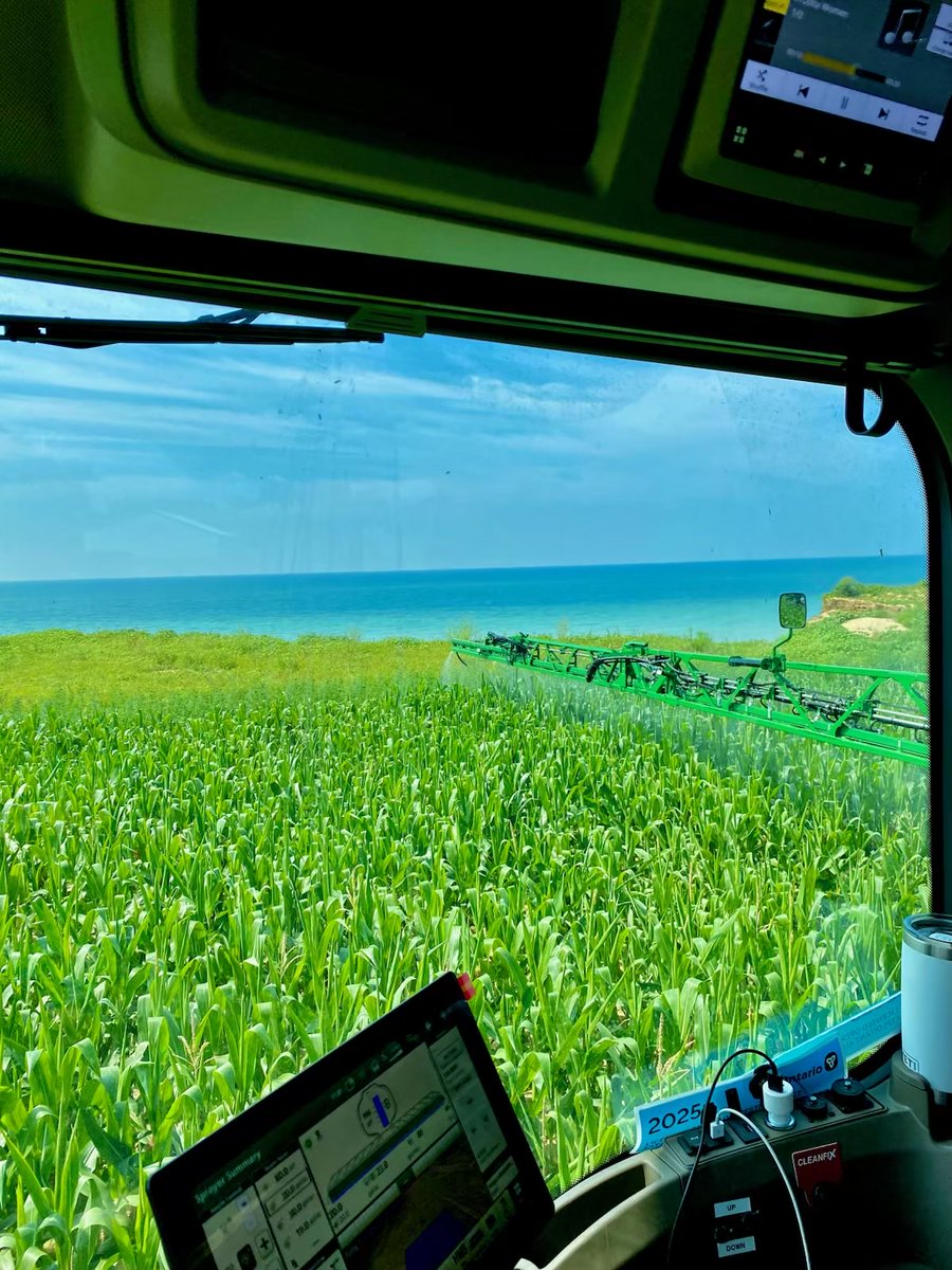 Our Delhi Professional Applicator Keegan wants to tell anyone considering a hands-on ag career that the scenery is 🔥🔥🔥 #FSinthefield #agjobs #FSproud #lakefrontview #becomeanapplicator