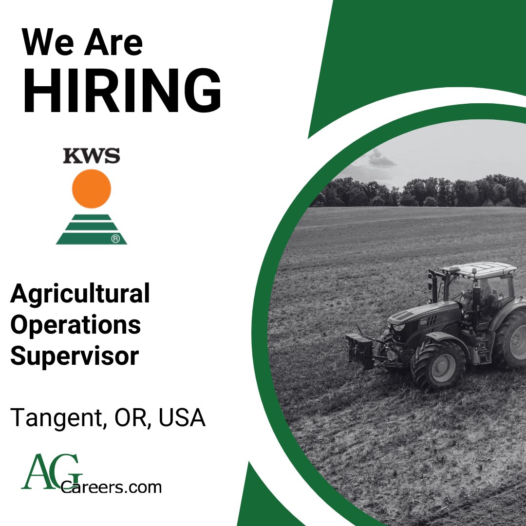 KWS is looking to #HIRE an Agricultural Operations Supervisor in Tangent, OR!

#ApplyToday on #AgCareers:
ow.ly/qTWb50WBvXr