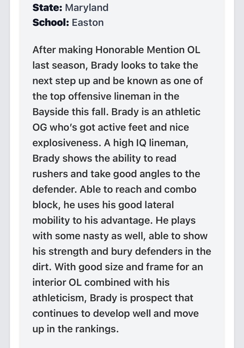 Brady Gilliece (@bradygilliece) on Twitter photo Thanks for the write up <a href="/PrepRedzoneMD/">Prep Redzone Maryland</a>. I’m looking forward to sophomore season. <a href="/EHScoach55/">Matt Griffith</a> <a href="/AlWaters15/">Al Waters</a> <a href="/_THE_FIELDHOUSE/">THE FIELDHOUSE</a> Thanks for the write up <a href="/PrepRedzoneMD/">Prep Redzone Maryland</a>. I’m looking forward to sophomore season. <a href="/EHScoach55/">Matt Griffith</a> <a href="/AlWaters15/">Al Waters</a> <a href="/_THE_FIELDHOUSE/">THE FIELDHOUSE</a>