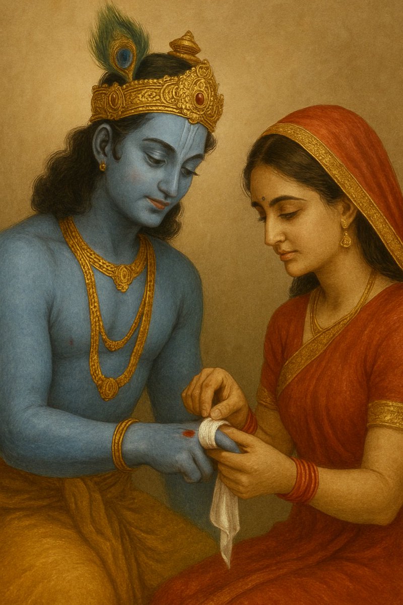 🕉 रक्षाबंधन की शुरुआत 

द्रौपदी और श्रीकृष्ण की कथा (महाभारत काल)
कहा जाता है कि महाभारत में एक बार श्रीकृष्ण को उंगली में चोट लग गई, तब द्रौपदी ने अपनी 

साड़ी का टुकड़ा फाड़कर उनकी उंगली पर बांध दिया। इससे भावुक होकर श्रीकृष्ण ने जीवनभर 

द्रौपदी की रक्षा का वचन दिया। इसे