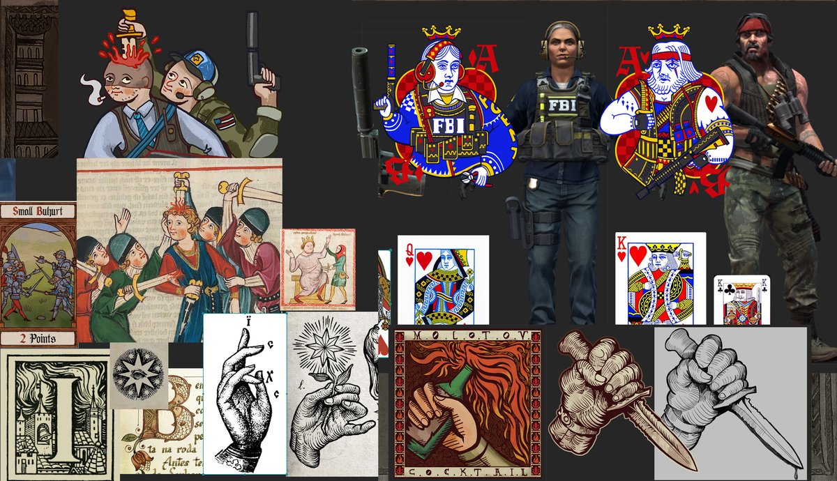 lehmannthiago's tweet image. a bit of my references and process working on the Manuscript collection for @CounterStrike 

Definitely want to explore a bit more, specially the iluminated inspired pictures/ traditional cards

full collection with foils here steamcommunity.com/sharedfiles/fi…