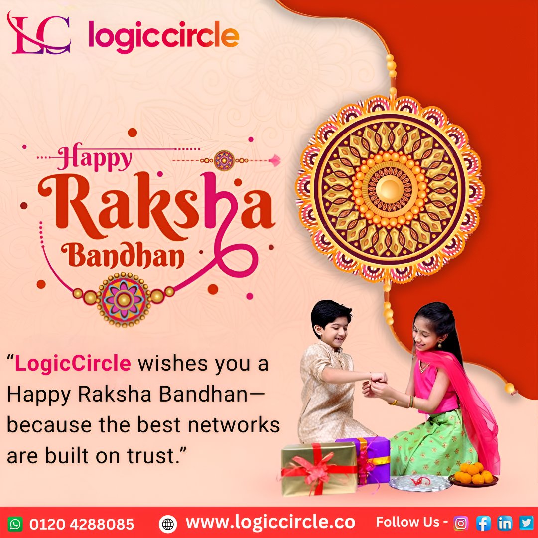 logiccirclein's tweet image. 🪢✨ Happy Raksha Bandhan from Logic Circle!
Strong bonds—whether between siblings or networks—are always built on trust. 💖
🌐 logiccircle.co | 📞 0120 4288085

#RakshaBandhan #LogicCircle #TrustMatters #BondOfLove