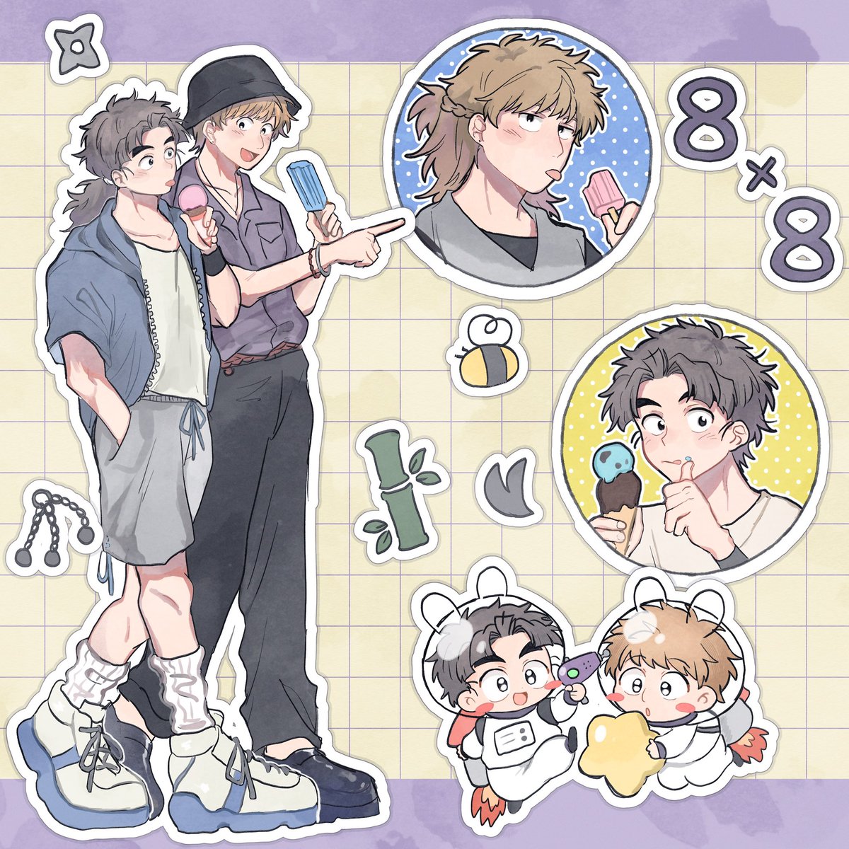 ⚠︎現パロ
はちはち！！！！🐝+🎋
 #88コンビの日