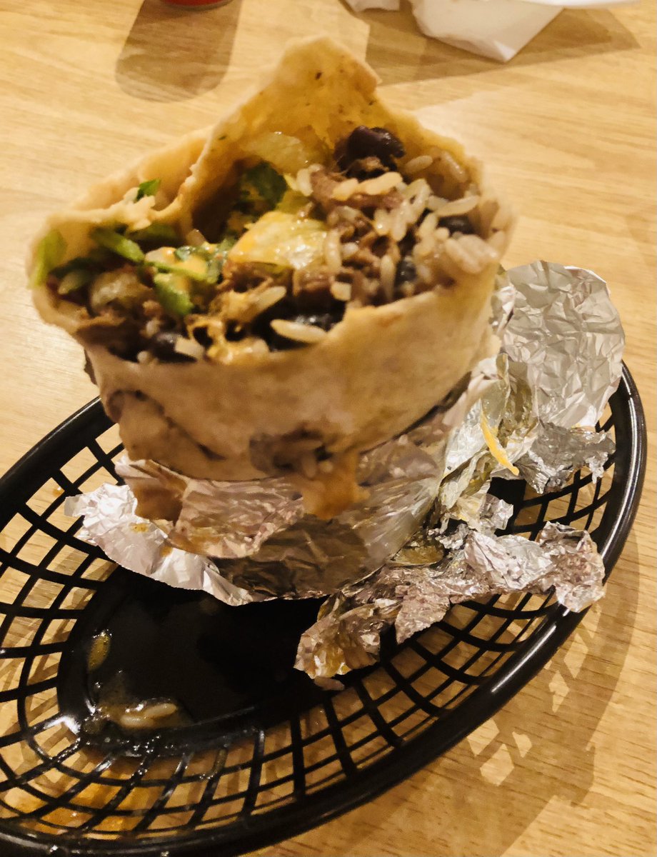 Shredded beef burrito &amp; chicken quesadilla at Rascal Burrito. Might not look pretty but damn they’re tasty.