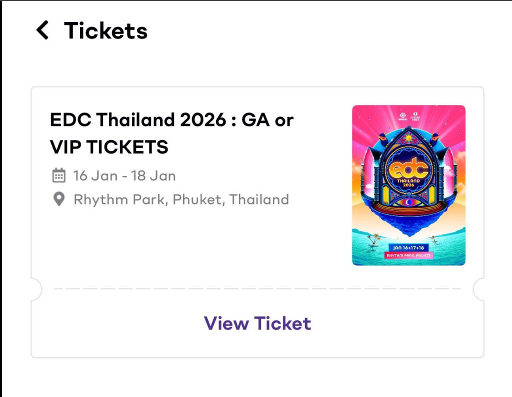 บัตร EDC Thailand 2026 🥹