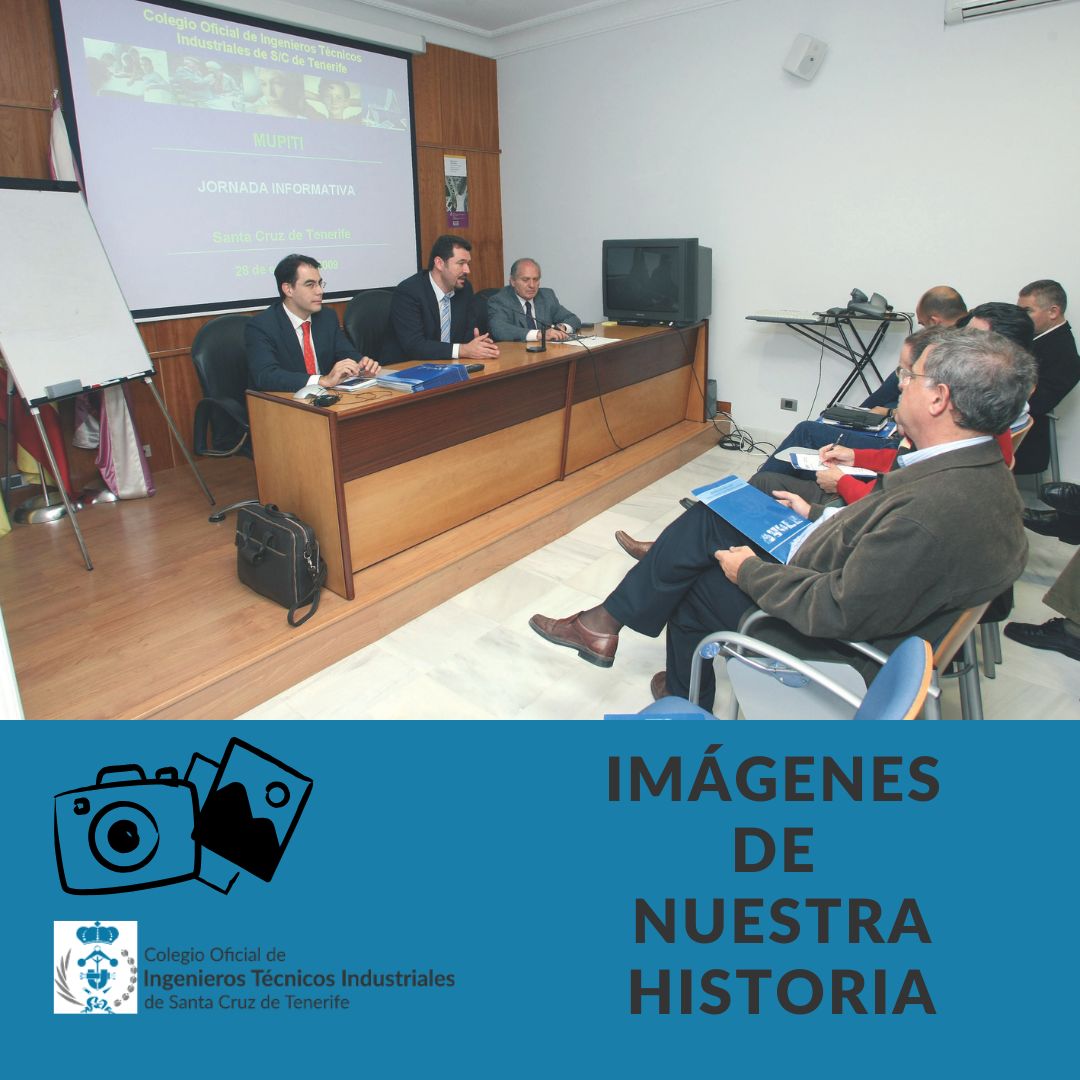 📸Visita al COITITF (2009) de Juan Ignacio Larraz y Francisco Javier Sanz, en aquel momento presidente y gerente de <a href="/mupiti/">Mupiti</a>, informando de los servicios de nuestra mutualidad a los colegiados