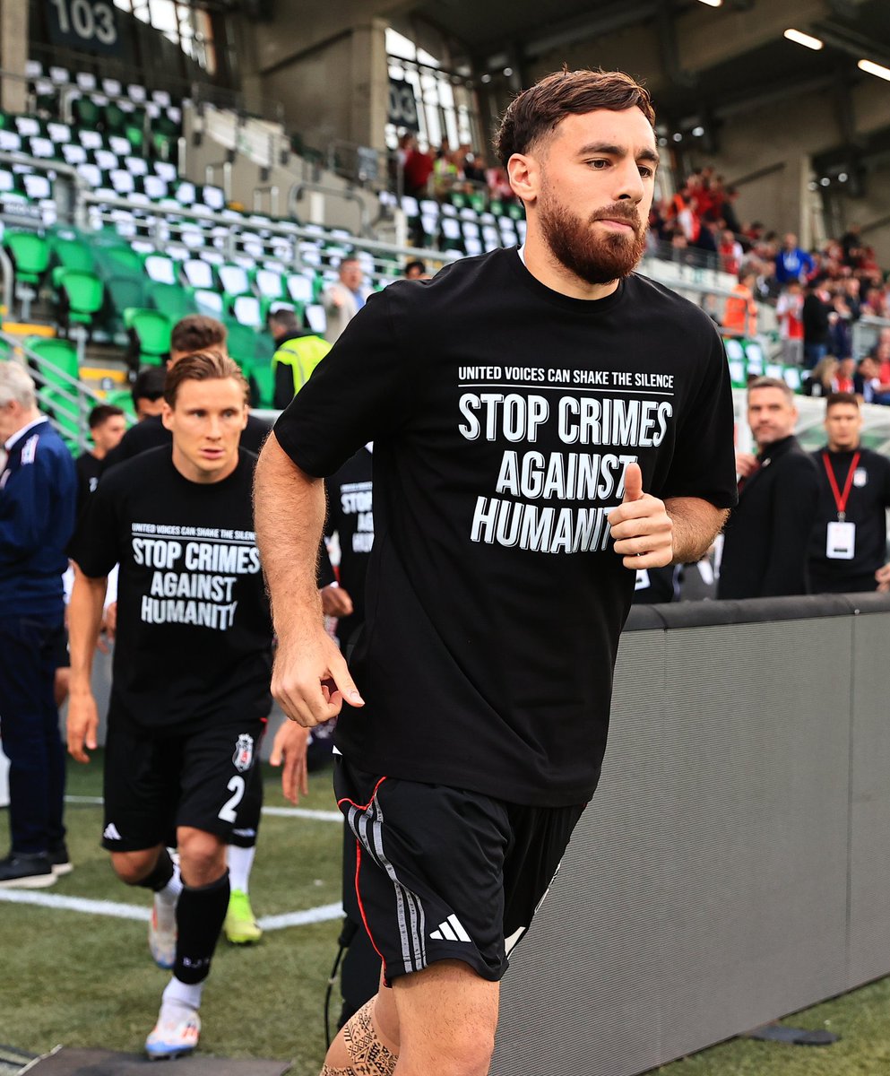 Last night, St Pats played Beşiktaş in Dublin in the UEFA Conference League

The Beşiktaş players took to the pitch wearing shirts that said: “Stop crimes against humanity”

The Turkish giants are welcome back in Ireland any time 

💚