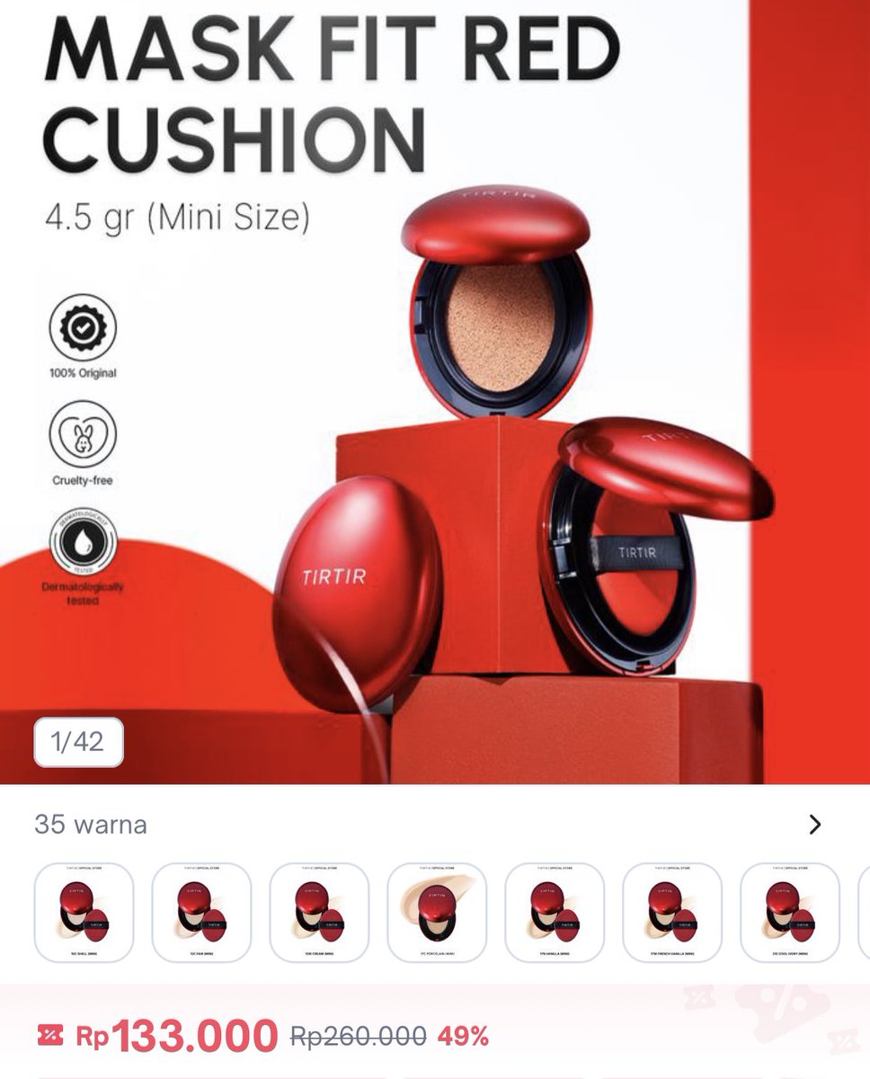 gurlucke's tweet photo. Promo 8.8 Sale Tirtir Mask Fit Red Cushion 4.5g

Diskon Potongan 48% + Cashback Rp 13.300
Harga Rp 119.700
https://t.co/VJQ6hf6zvJ

Wts jual tokped tokopedia murah agustus gajian voucher kupon base makeup foundation skin tint alas bedak skintint complexion payday 25.8 https://t.co/0awmEnBPWO