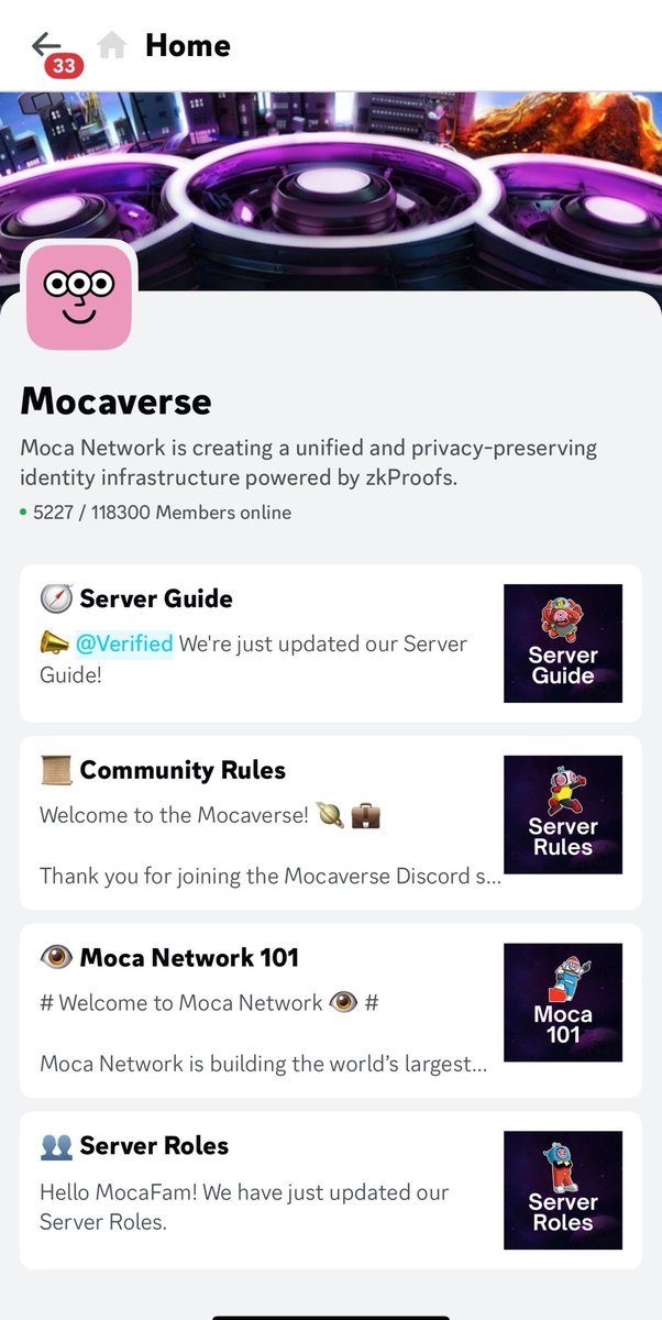 💬 Discord upgrade for our MocaFam 🎉

New channels are live — built for our loyal holders:

1/ $MOCA holders now have access to an exclusive lounge to chat all things Moca tokens and NFTs 👀

Verify your NFT or token holdings here:
discord.gg/M667M2aKta
