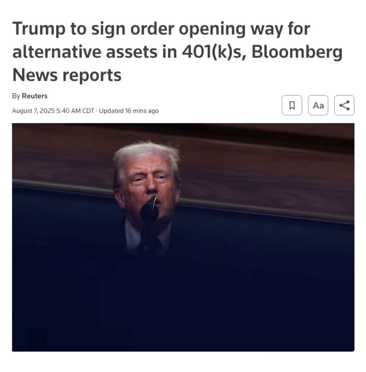 In 12 years being in the industry - I haven’t seen a bigger bull case then this: 
•401(k) crypto access proposal = massive new capital pool
•Public “treasury companies” widen investor base beyond crypto-native $FGF 
•ETFs, funds &amp; familiar platforms (Fidelity, T. Rowe, etc.) =