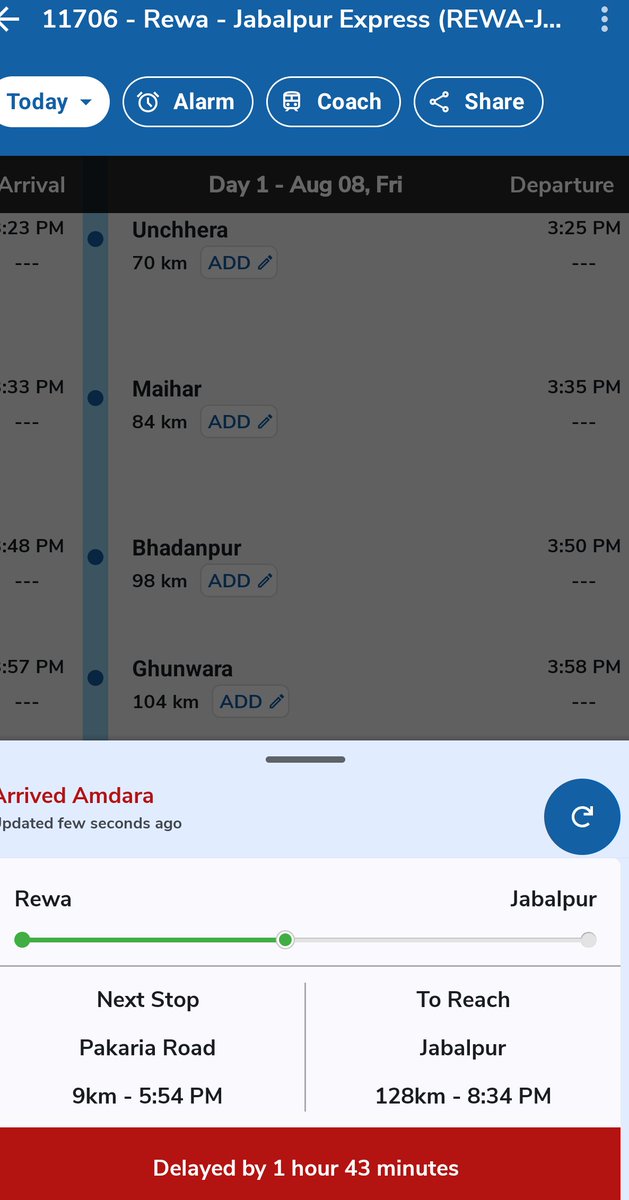 Shiv kumar Patel (@shivkumarmp_) on Twitter photo 2 घंटे ट्रेन लेट
न कोहरा, न आंधी न तूफान
<a href="/RailwaySeva/">RailwaySeva</a> <a href="/drmjabalpur/">DRM JABALPUR</a> <a href="/WesternRly/">Western Railway</a> <a href="/PMOIndia/">PMO India</a>
<a href="/SanjayAzadSln/">Sanjay Singh AAP</a> 2 घंटे ट्रेन लेट
न कोहरा, न आंधी न तूफान
<a href="/RailwaySeva/">RailwaySeva</a> <a href="/drmjabalpur/">DRM JABALPUR</a> <a href="/WesternRly/">Western Railway</a> <a href="/PMOIndia/">PMO India</a>
<a href="/SanjayAzadSln/">Sanjay Singh AAP</a>