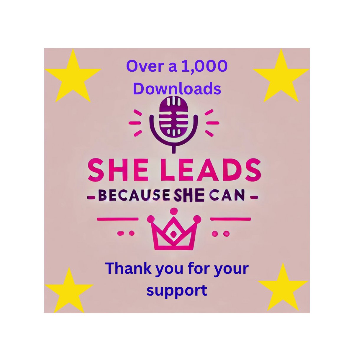 🎉 1,000 downloads! 🙌 She Leads Because She Can is hitting milestones 💛
Thanks to <a href="/EdwardClark/">Edward Clark</a> for connecting Sue &amp; me — the rest is history! ✨

🎙 Back Aug 22nd to keep amplifying female voices in leadership 💪👩‍💼

#SheLeadsBecauseSheCan #WomenInLeadership