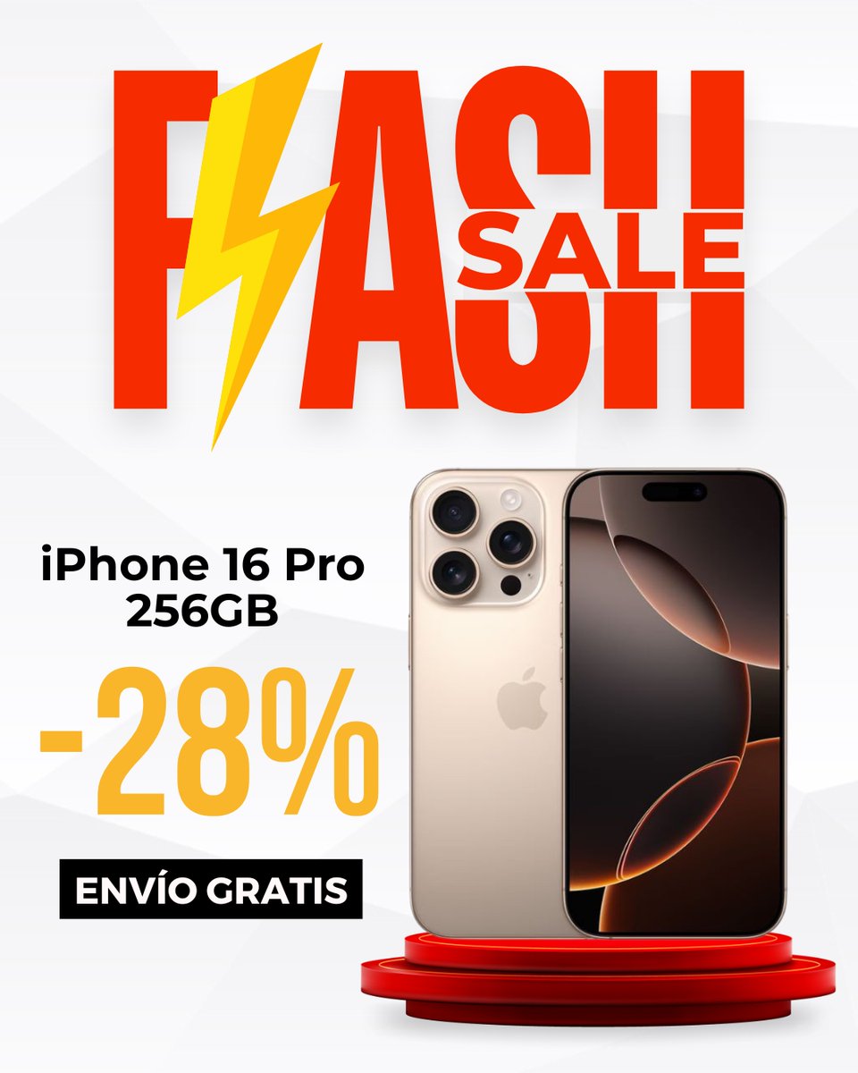 ¡OFERTA TOP!  Potencia, elegancia y tecnología de última generación al mejor precio 🔥

🍏 iPHONE 16 PRO – 256GB – Color Desierto
⚙️ Chip A18 Pro
📸 Triple cámara Pro con teleobjetivo

💥 ¡Hazlo tuyo antes de que vuele!
➡️ buff.ly/eD6YG96

#Allzone #iPhone16Pro #Oferta