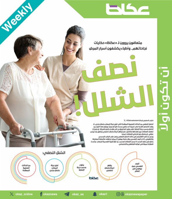 عاجل | متعافون يروون ل «عكاظ» حكايات نجاحاتهم.. وأطباء يكشفون أسرار المرض. نصف الشلل! ذكرى السلمي 