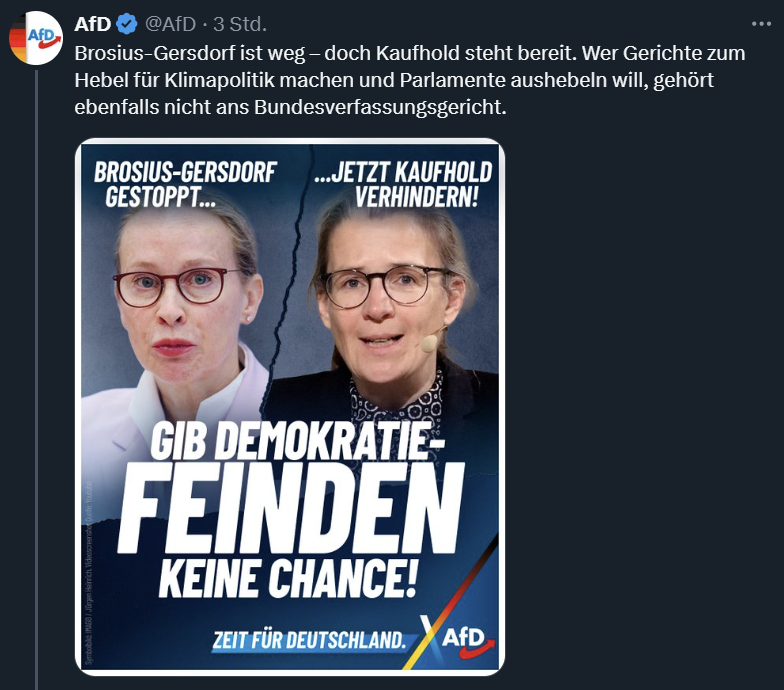 Die nächste Runde wird eingeläutet...
Aber es gibt keine rechte Hetzkampagne und selbstverständlich auch keine Angriffe der AfD auf die #FDGO.

#AfDVerbot
