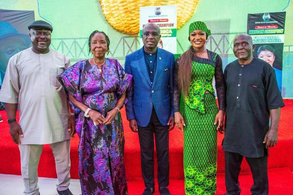 Governor Alia Media Centre (@gamediacentre) on Twitter photo Benue State Governor Honours WAFCON Champion Francisca Ordega, OON, with ₦50 Million, House, and Dinner Reception
Benue State Governor, Rev. Fr. Dr. <a href="/HyacinthAlia/">Fr. Hyacinth Iormem Alia</a>, on Thursday hosted Women’s Africa Cup of Nations (WAFCON) champion, Francisca Mlumun Ordega <a href="/OrdegaF/">ordega francisca (O.O.N)</a>, to a special Benue State Governor Honours WAFCON Champion Francisca Ordega, OON, with ₦50 Million, House, and Dinner Reception
Benue State Governor, Rev. Fr. Dr. <a href="/HyacinthAlia/">Fr. Hyacinth Iormem Alia</a>, on Thursday hosted Women’s Africa Cup of Nations (WAFCON) champion, Francisca Mlumun Ordega <a href="/OrdegaF/">ordega francisca (O.O.N)</a>, to a special