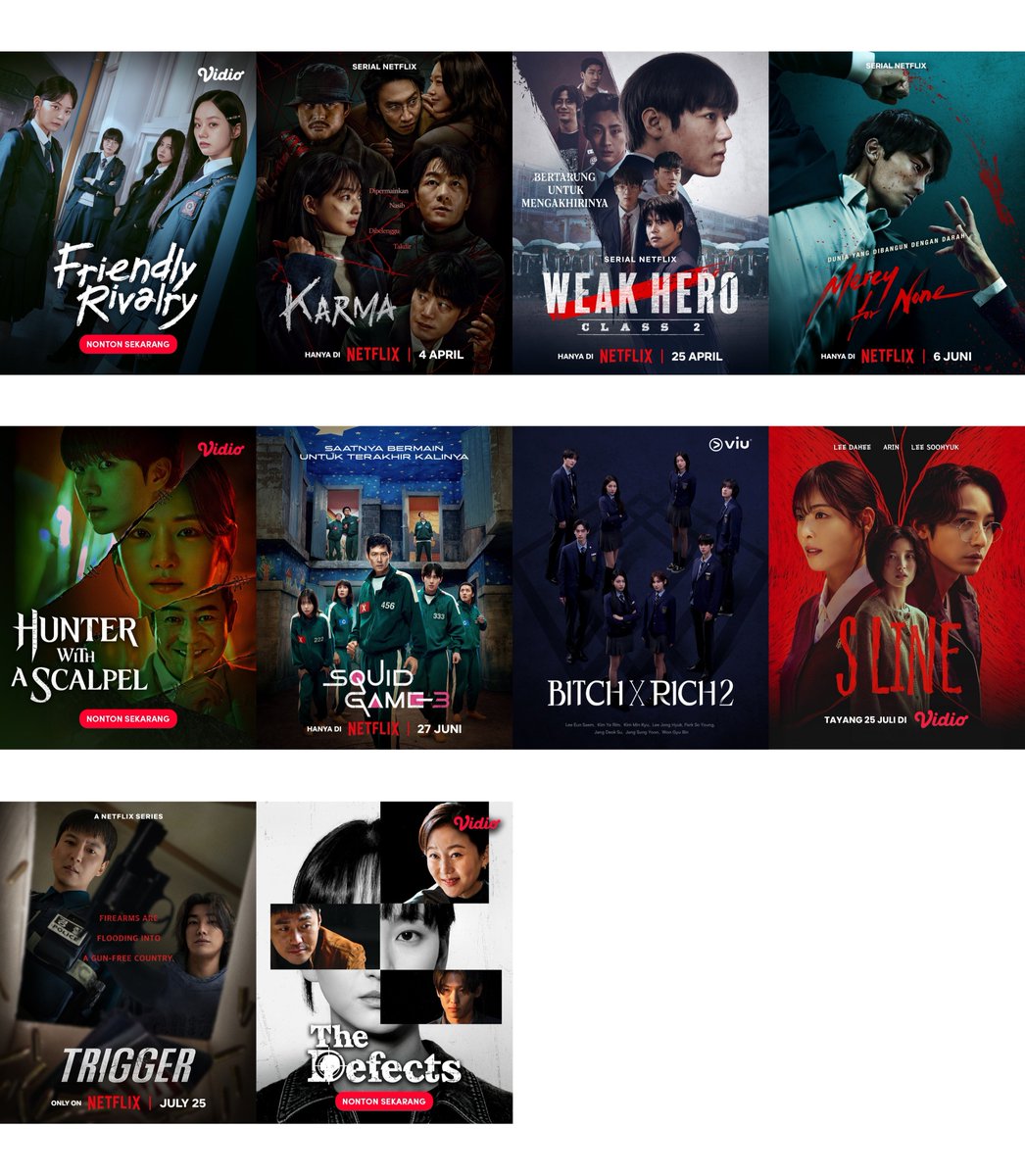 kdrama_menfess's tweet photo. •kdm• Thriller series 2025 🔪🔪🔪
yg udah &amp; lagi tayang | Mana favorit kamu?
https://t.co/GsixsdFSK9