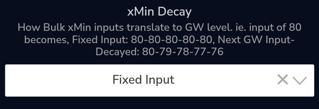 VPapoyan's tweet photo. @fplreview Could you help me please. I set Fixed input in settings, but I observe decay in future GWs. How can I address this issue? https://t.co/FmuvljcDAc