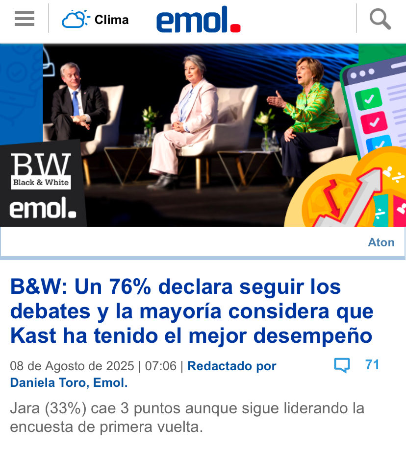 JanoMatus🇨🇱 Republicano (@janomatusmc) on Twitter photo ¿ CUÁL HA SIDO EL CANDIDATO QUE HA DEMOSTRADO SER EL QUE ESTÁ MÁS PREPARADO PARA SER EL PRÓXIMO PRESIDENTE ?
Las encuestas post debates han demostrado en general, que el mejor de ellos es <a href="/joseantoniokast/">José Antonio Kast Rist 👍🇨🇱</a> ¿ CUÁL HA SIDO EL CANDIDATO QUE HA DEMOSTRADO SER EL QUE ESTÁ MÁS PREPARADO PARA SER EL PRÓXIMO PRESIDENTE ?
Las encuestas post debates han demostrado en general, que el mejor de ellos es <a href="/joseantoniokast/">José Antonio Kast Rist 👍🇨🇱</a>