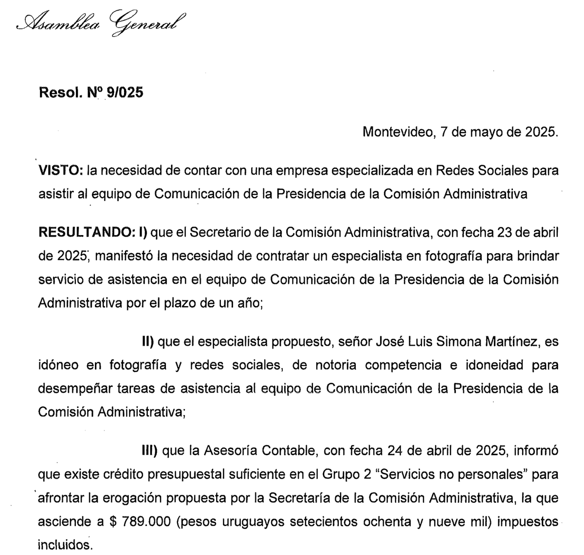 PhDenLogica's tweet photo. Con esta información, nos puede surgir la duda de la legitimidad y el uso de este "equipo de Comunicación de la Presidencia de la Comisión Administrativa".

¿Es este el equipo que genera el contenido audiovisual y maneja las redes sociales personales de la Presidenta de la Comisión Administrativa?

De ser así ¿No existe un conflicto de intereses, y un uso de recursos públicos para mejorar la imagen de Cosse, cara a las elecciones del 2029? ¿Se trata esto de un "beneficio ilegitimo" respecto a su imagen pública?