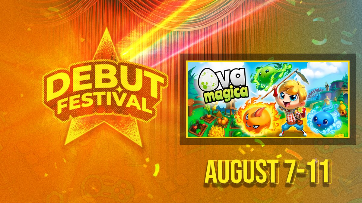 Proud to announce that Ova Magica is part of the #DebutFestival2025🎉

Check out all the amazing debut games💪!
Many come with awesome discounts💚 Link in comments⬇️