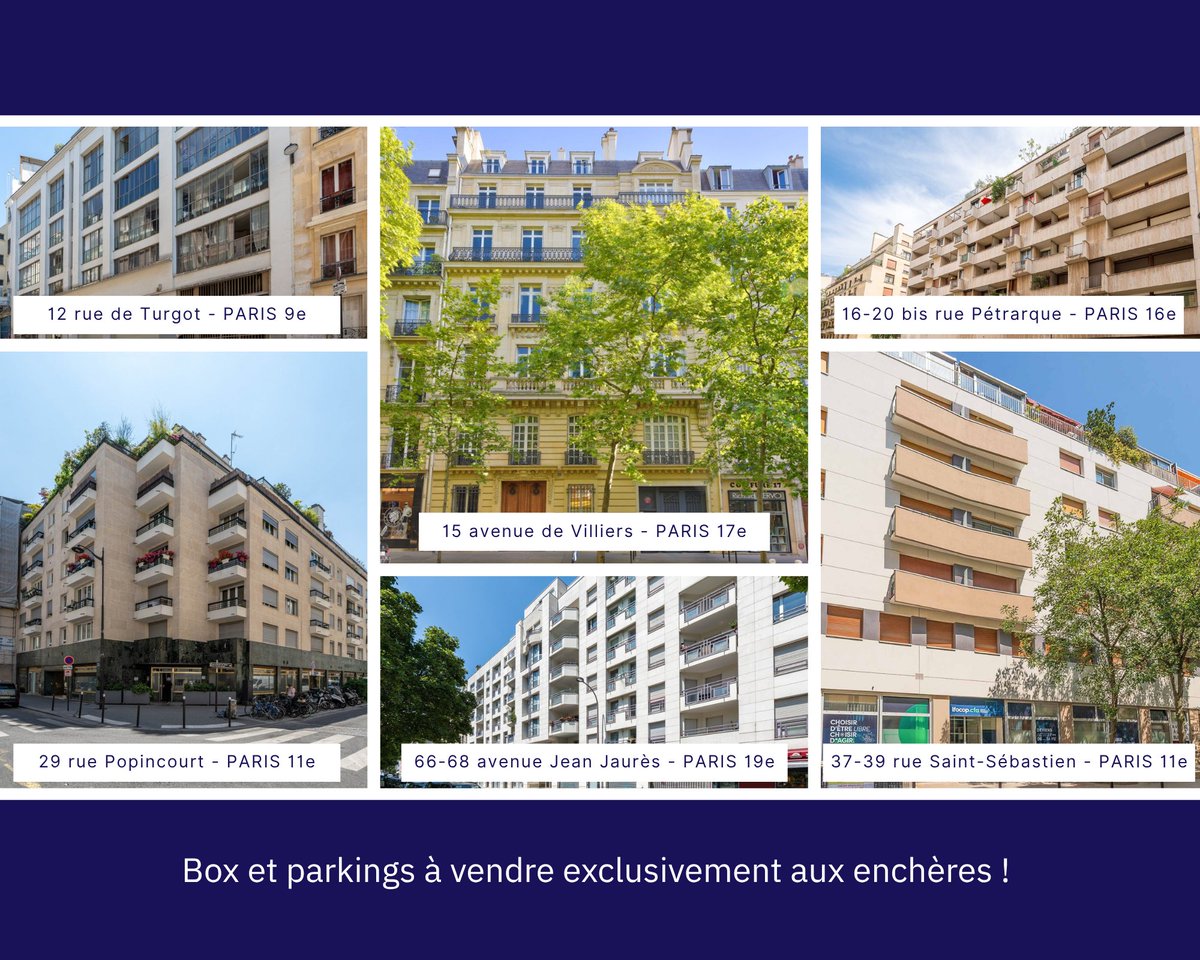 🏡 Trouver une place à Paris, c’est possible… et c’est aux enchères !
Plusieurs box et parkings seront prochainement mis en vente aux enchères notariales.

📍 Tous situés dans Paris intra-muros, ils représentent une opportunité rare pour optimiser votre quotidien… ou investir