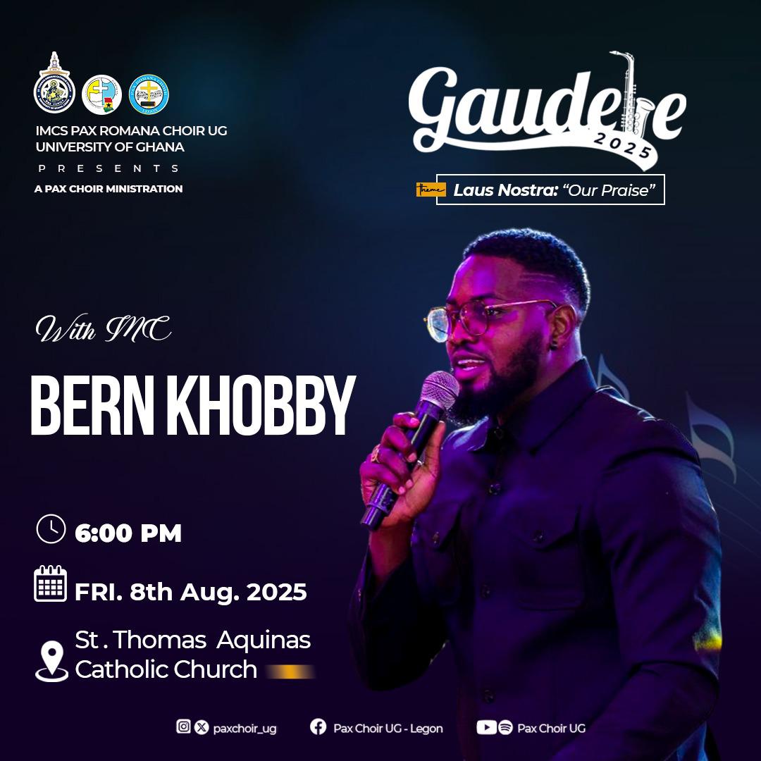 🇬🇭⚜ IMCS PAX ROMANA CHOIR-UG ⚜🇬🇭

YOUR HOST FOR THE NIGHT🎤  

The multi-talented BernKhobby
is ready to guide us through this divine experience!  

Get ready for an unforgettable night of praise! 🔥  

#LausNostra2025  
#PaxChoirUG  

© Publicity Committee 💜