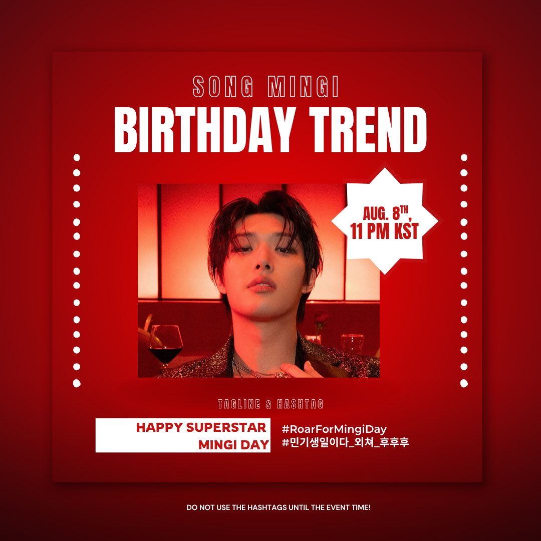 ATEEZ World (@ateez_world) on Twitter photo ATINYs! The Korean hashtag has been changed to #.민기생일이다_외쳐_후후후!
Please make the adjustments necessary for the trend ❤️
HAPPY SUPERSTAR MINGI DAY
#.RoarForMingiDay
#.민기생일이다_외쳐_후후후
<a href="/ATEEZofficial/">ATEEZ(에이티즈)</a> #ATEEZ #에이티즈 #민기 ATINYs! The Korean hashtag has been changed to #.민기생일이다_외쳐_후후후!
Please make the adjustments necessary for the trend ❤️
HAPPY SUPERSTAR MINGI DAY
#.RoarForMingiDay
#.민기생일이다_외쳐_후후후
<a href="/ATEEZofficial/">ATEEZ(에이티즈)</a> #ATEEZ #에이티즈 #민기