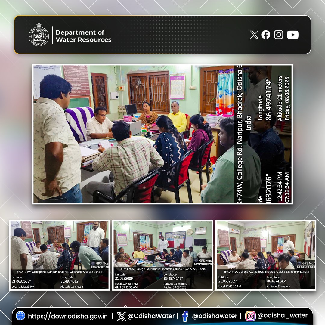OdishaWater's tweet photo. ✅ Ensuring Excellence: The Superintendent Engineer, QA Division, Bhadrak, along with his team, conducted a comprehensive quality audit of ongoing projects for 2025–2026 under #CAD Division, Bhadrak. #OdishaWater #QualityAssurance #InfrastructureDevelopment #CADDivision    

@CMO_Odisha @DC_Odisha @_anugarg @IPR_Odisha
@OIIPCRA_OCTDMS @OLICLTD @ltd_occ
@CE_Megalift @GWDOdisha