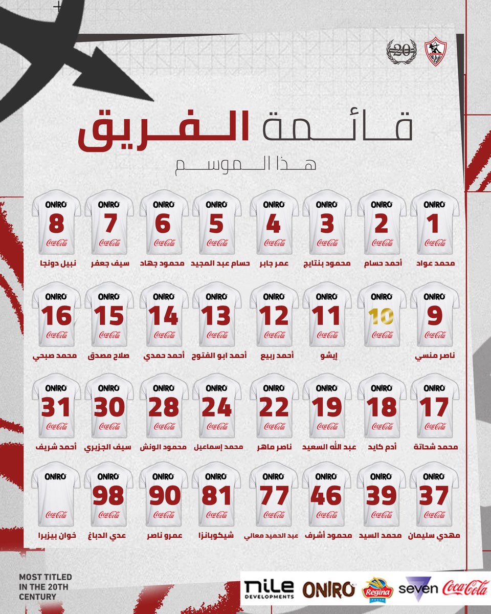موسم جديد.. طموحات جديدة 🆕 
الملوك جاهزين 👑⚽ 

قائمة الفرسان لهذا الموسم 📋

 #Zamalek |  #MostTitledIn20C |  #الزمالك_أولًا |  #أكبر_قلعة_رياضية
