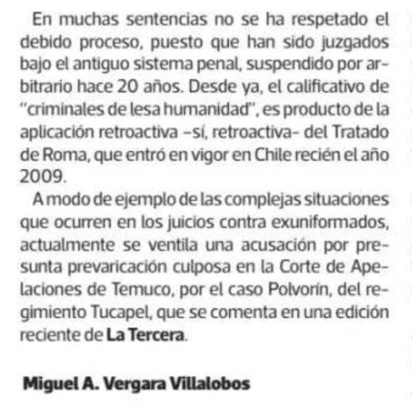 Los Políticos de Derecha y de la Izquierda fueron los causantes del quiebre de la democracia el 11.Sep.73.

En una colusión Político/Judicial acordaron que los culpables tenían que ser otros: los Militares.

30 años después los siguen juzgando con leyes Derogadas o inexistentes.