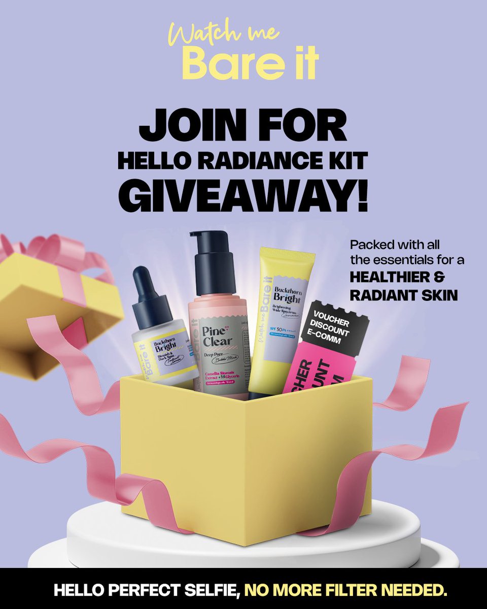 ✨OMBB (@ohmy_beautybank) on Twitter photo ✨WATCH ME BARE IT X OMBB GIVEAWAY✨
Karena sesungguhnya tampil pede dengan kulit sehat dan glowing adalah hak segala bangsa, oleh sebab itu semua bisa dapat kesempatan menangin Hello Radiance Kit dari <a href="/watchmebareit/">watchmebareit</a> !
Syaratnya:
- Wajib follow akun <a href="/watchmebareit/">watchmebareit</a> & ✨WATCH ME BARE IT X OMBB GIVEAWAY✨
Karena sesungguhnya tampil pede dengan kulit sehat dan glowing adalah hak segala bangsa, oleh sebab itu semua bisa dapat kesempatan menangin Hello Radiance Kit dari <a href="/watchmebareit/">watchmebareit</a> !
Syaratnya:
- Wajib follow akun <a href="/watchmebareit/">watchmebareit</a> &