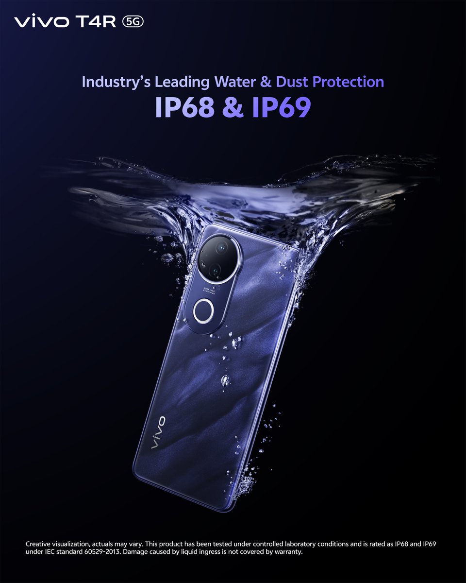 TurboLife rule #1: Expect the unexpected. Good thing the vivo T4R 5G is dustproof, waterproof, life-proof with Industry leading IP68 &amp; IP69 protection, so you can dive into your Turbo Life.

Get yours today.
bit.ly/3GJNseJ

#vivoT4R #GetSetTurbo #TurboLife