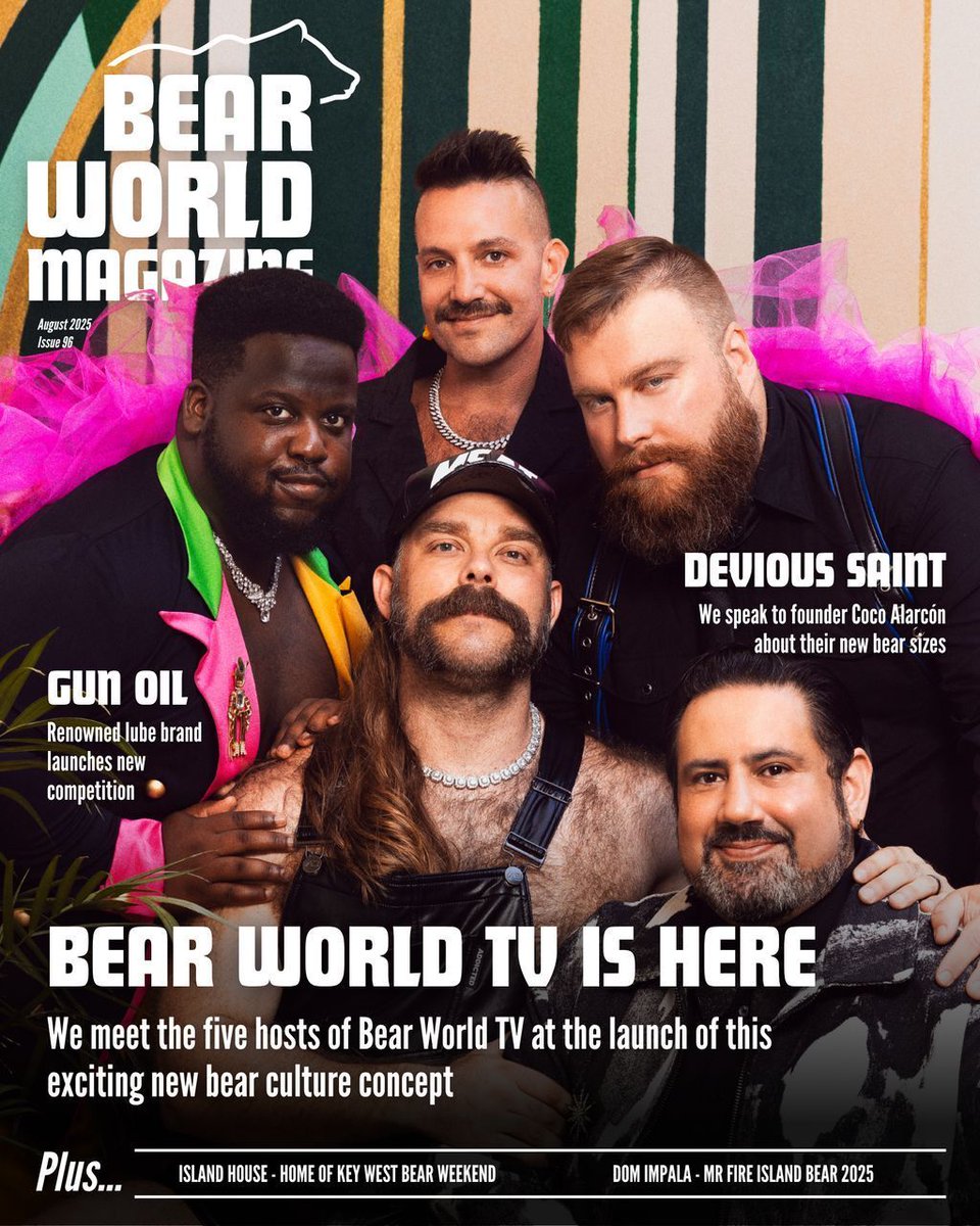 Bear World Magazine (@bearworldmag) on Twitter photo It's August cover day, and we're celebrating the launch of our new Bear World TV with our fabulous hosts Alexander Rodriguez, <a href="/laviejoem/">Chunky Legend</a>, @marquishoney, @ravirundtheworld & @HunterHarden86
PLUS: Devious Saint, <a href="/GunOil/">GUN OIL®</a>, Island House & <a href="/thedomimpala/">Dom Impala 46k (Asbury Park 8/7 - 8/10)</a>
Read: bearworldmag.com/cover It's August cover day, and we're celebrating the launch of our new Bear World TV with our fabulous hosts Alexander Rodriguez, <a href="/laviejoem/">Chunky Legend</a>, @marquishoney, @ravirundtheworld & @HunterHarden86
PLUS: Devious Saint, <a href="/GunOil/">GUN OIL®</a>, Island House & <a href="/thedomimpala/">Dom Impala 46k (Asbury Park 8/7 - 8/10)</a>
Read: bearworldmag.com/cover