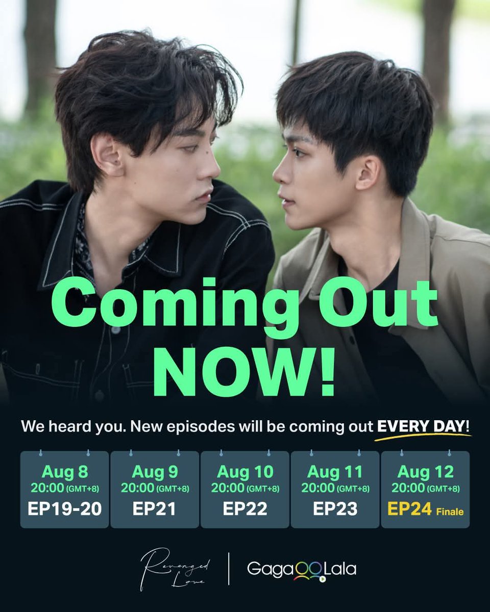 wait, what??? I don’t want this to end so soon! I’m happy I get to watch it every day, but I’m not ready for it to end early. I can’t imagine my mondays and tuesdays without Revenge Love 😢

#RevengeLove