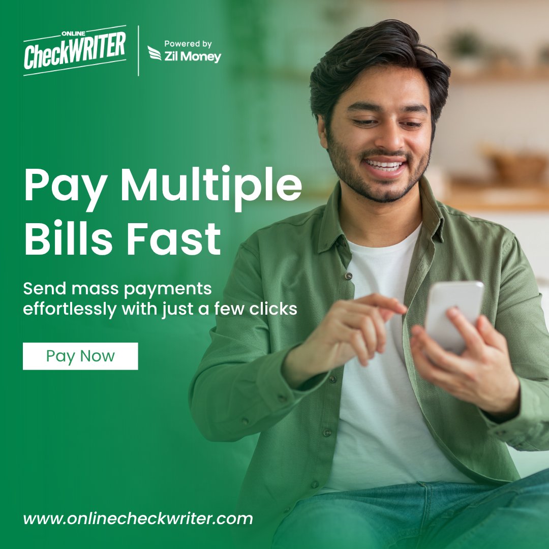 Online Check Writer (@webcheckwriter) on Twitter photo Send Bulk Payment easily with OnlineCheckWriter.com – Powered by Zil Money. Manage payments to employees, contractors, or vendors with full control.
Learn more: onlinecheckwriter.com/bulk-payment
Click here for interactive demo: onlinecheckwriter.storylane.io/share/gg7aoj89…
#BulkPayment #BusinessPayments Send Bulk Payment easily with OnlineCheckWriter.com – Powered by Zil Money. Manage payments to employees, contractors, or vendors with full control.
Learn more: onlinecheckwriter.com/bulk-payment
Click here for interactive demo: onlinecheckwriter.storylane.io/share/gg7aoj89…
#BulkPayment #BusinessPayments
