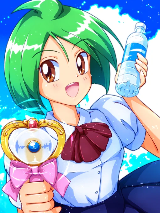 今年は愛天使伝説ウェディングピーチアニメ30周年! 涼しそうなアイテムを使うひなぎくをよろしかったら! #愛天使伝説ウェディングピーチ #エンジェルデイジー