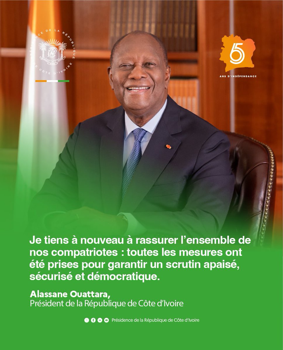 Je tiens à nouveau à rassurer l’ensemble de nos compatriotes : toutes les mesures ont été prises pour garantir un scrutin apaisé, sécurisé et démocratique.