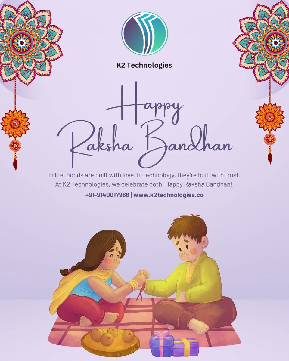 k2technologies_'s tweet image. Strong bonds create strong futures — in life and in technology.

This Raksha Bandhan, we celebrate the relationships that protect, support, and inspire us.

K2 Technologies wishes you a Happy Raksha Bandhan! 💻✨

#RakshaBandhan2025 #K2Technologies #TechWithTrust #FestiveSeason