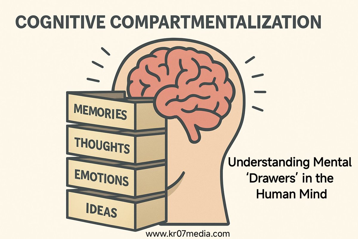 kr07media's tweet image. #Cognitive #Compartmentalization: Understanding #Mental ‘#Drawers’ in the #Human #Mind

Our #minds are #intricate #systems, constantly #processing vast #amounts of #information, #emotions, and #experiences. To #manage this #complexity, the #human #psyche often #resorts to a ...