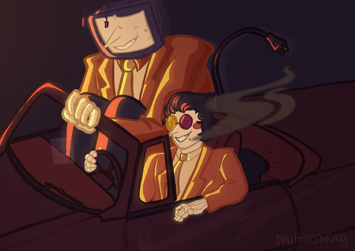 💻Driving with my darling 📺
Aka I passed my theory driving exam and felt like making these two go for a ride
#deltarune #tenna #deltarunefanart #spamton #spamtenna