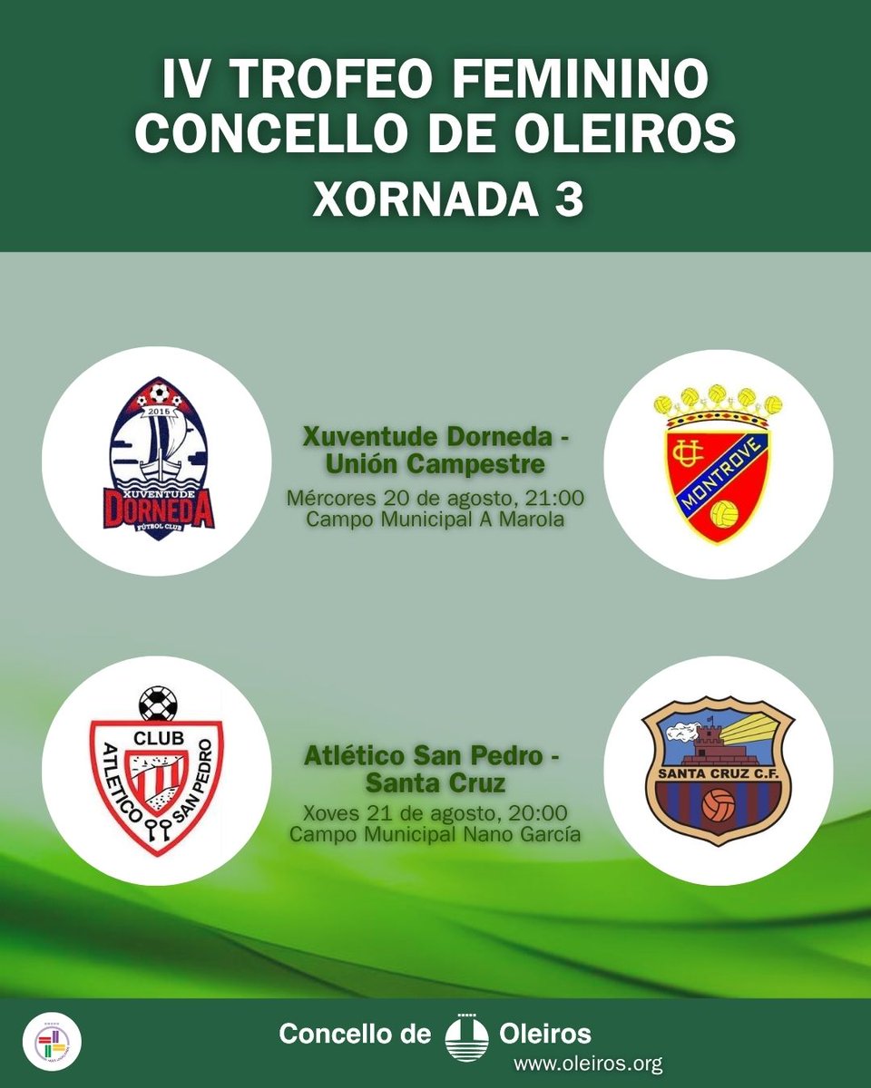⚽️🏆 Copa Oleiros feminina

📅 Xornada 3
