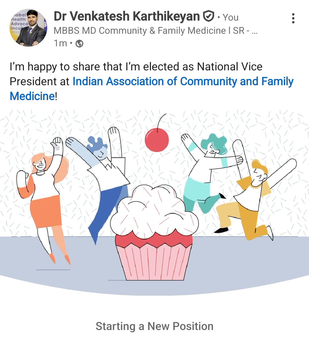 Elected as National Vice President - Indian Association of Community and Family Medicine 🙏