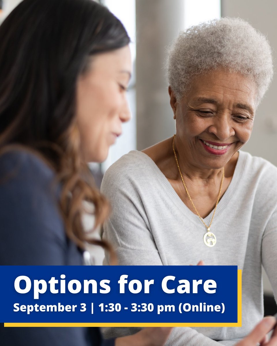 Our upcoming Options for Care webinar focuses on giving participants the opportunity to explore the care options that support persons living with dementia in the moderate to late stages of their journey.

alzheimer.ca/niagara/en/wha…

#AlzheimerNiagara #Alzheimer #Dementia #Education